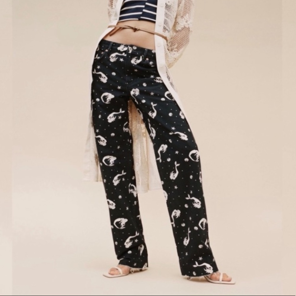 ZARA straight leg mermaid pants 🧜🏼‍♀️